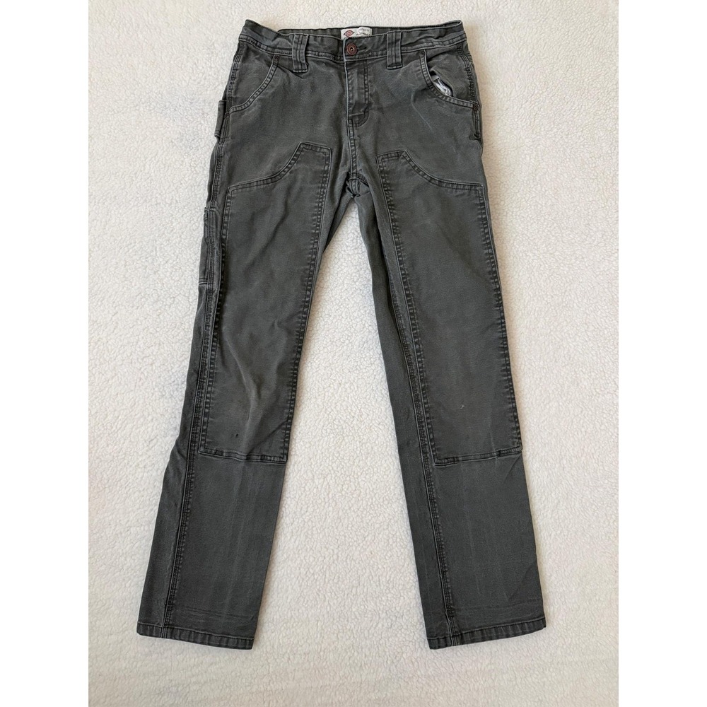 Dickies Pants Womens 2 Gray Carpenter Straight Leg Stretch Twill Bee Patch